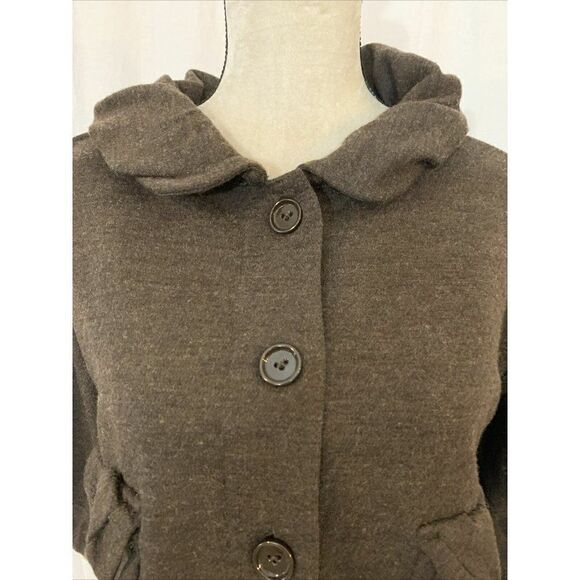 Marc Jacobs Authentic Solid Chocolate Brown Long Sleeve 100% Wool Jacket Small - Picture 4 of 6